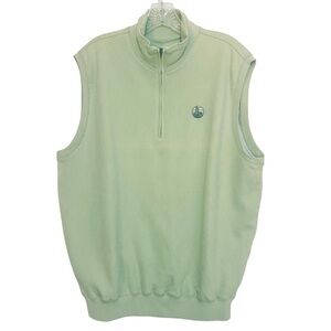 Carnoustie Golf Vest Men's Size Medium Green 1/4 Zip Fully Lined Pullover Logo